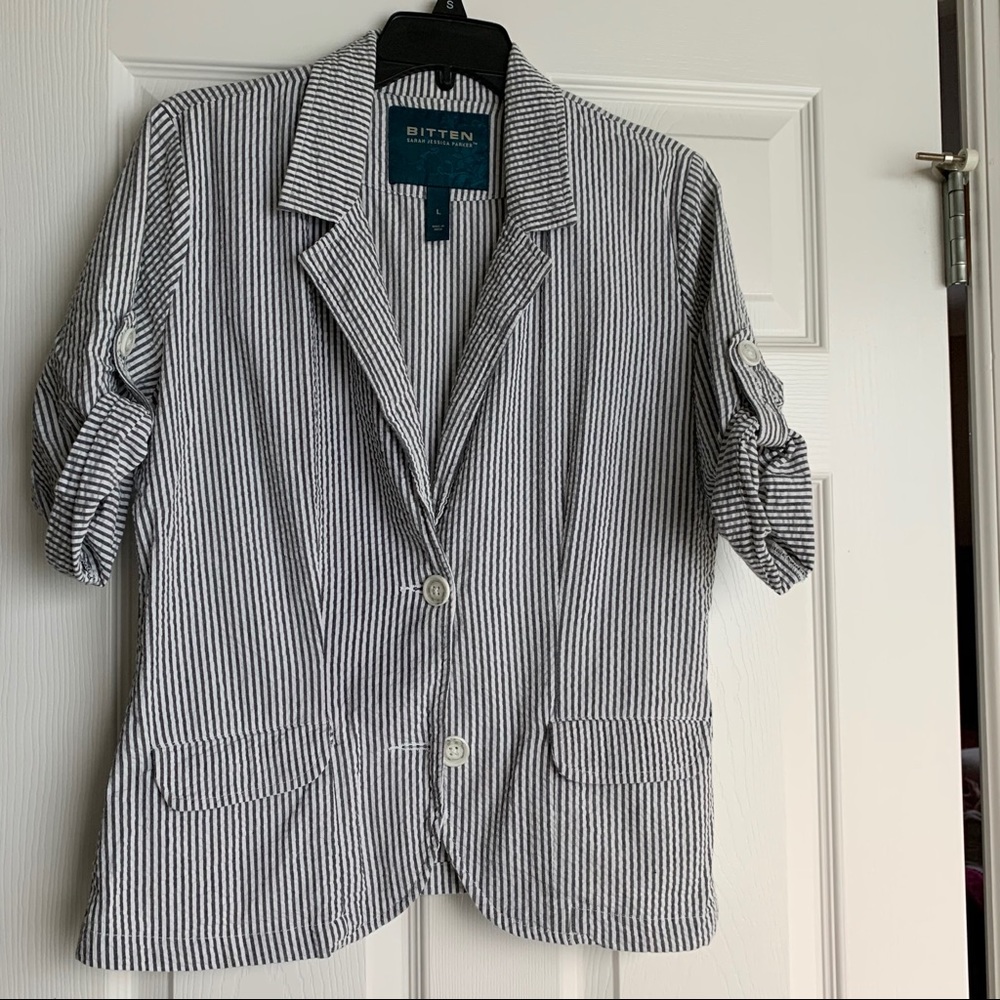 Bitten by SJP seersucker blazer